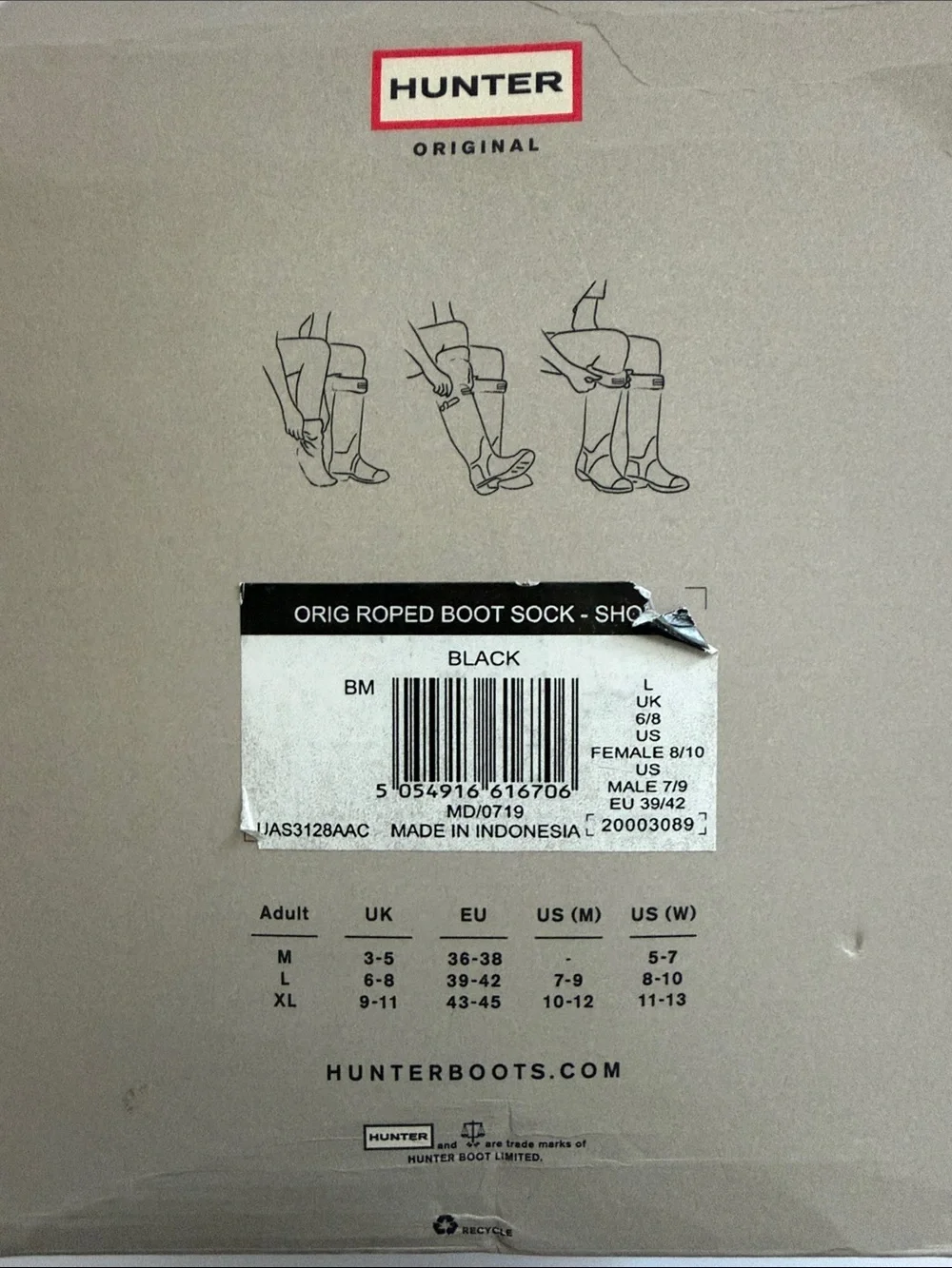 Hunter Men's Boot Socks navy & Gray Heather short sz L